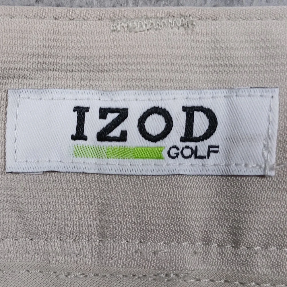 IZOD Golf Pants Men's‎ 38x34 Beige Performance Flat Front